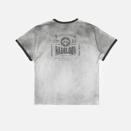 Bad Blood - Curved Logo Dusty Ringer T-Shirt (White)