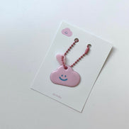 Skyfolio - cloud keyring pink