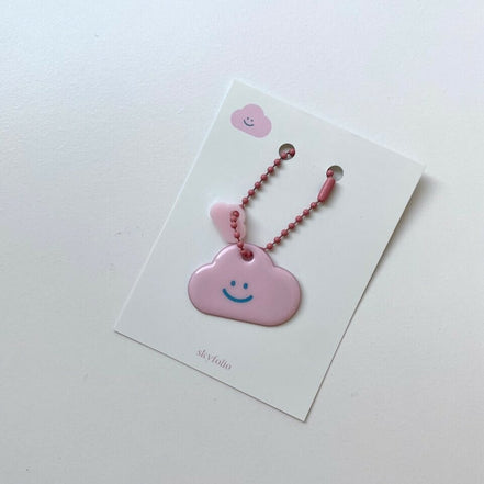 Skyfolio - cloud keyring pink
