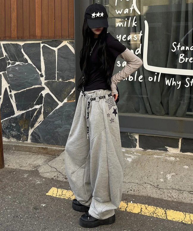 chicks - two stars pants (grey)