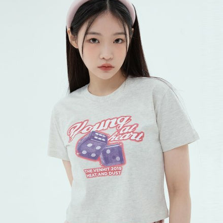 VENHIT - DICE CROP TEE 5 COLORS