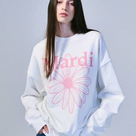 MARDI MERCREDI -  SWEATSHIRT FLOWERMARDI_WHITE PINK