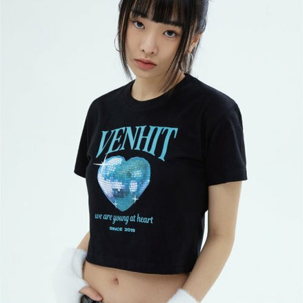 VENHIT - TECHNO HEARTCROP TEE 4 COLORS
