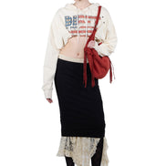 SCULPTOR - Glitter Flag Crop Hoodie (Raw)