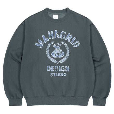 mahagrid - VINTAGE COLLEGE SWEATSHIRT (CHARCOAL)