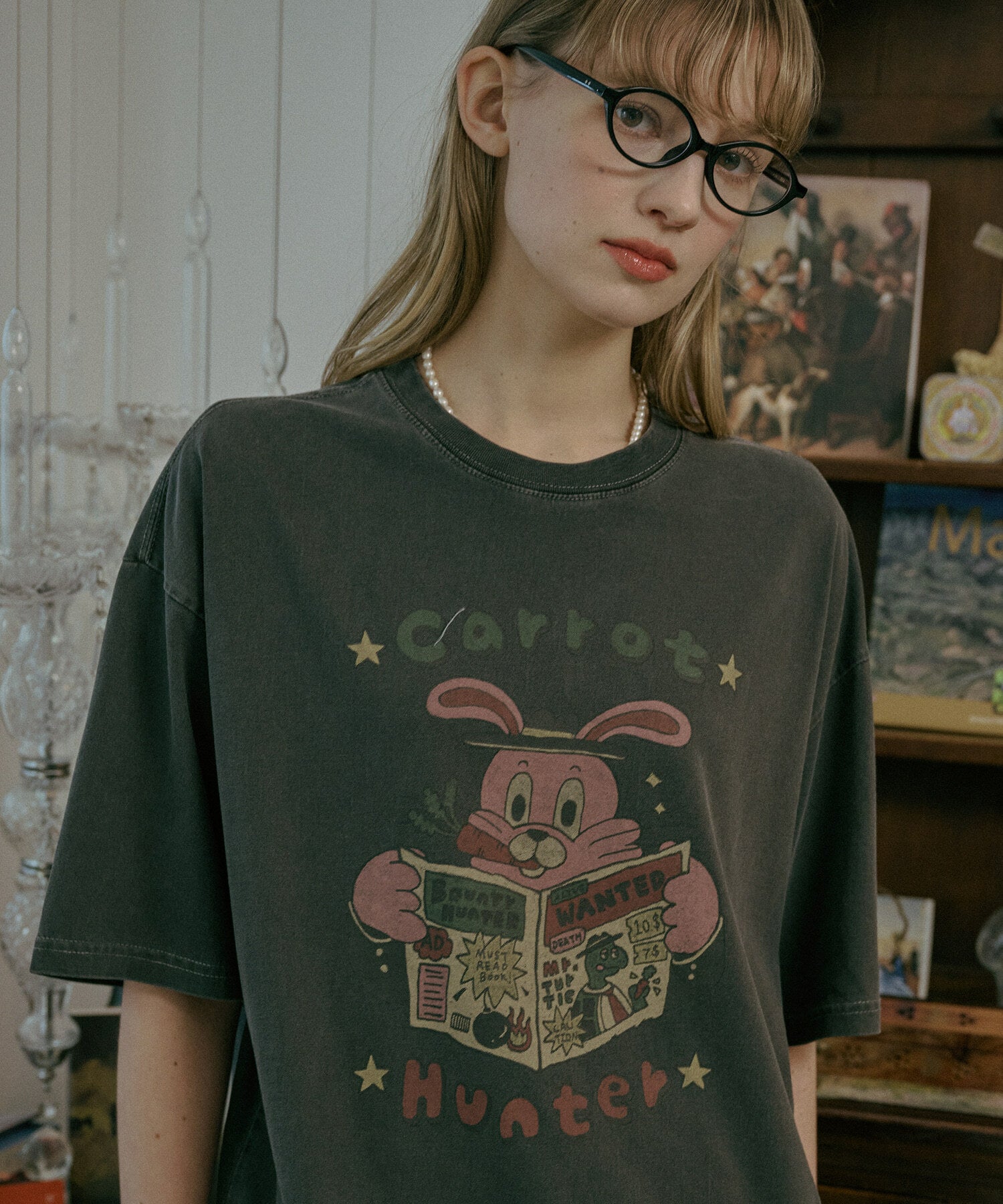 CARROT HUNTER PIGMENT TSHIRT (SMOKE BLACK)