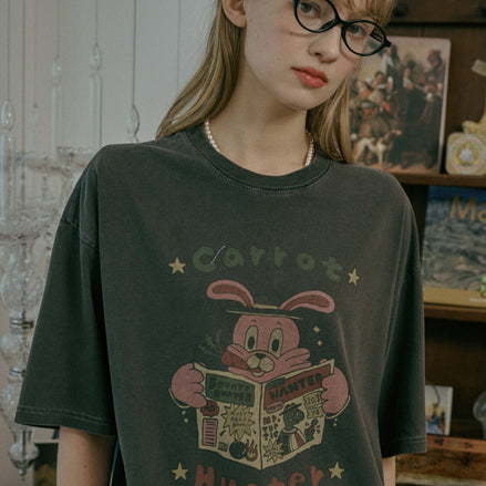 CARROT HUNTER PIGMENT TSHIRT (SMOKE BLACK)