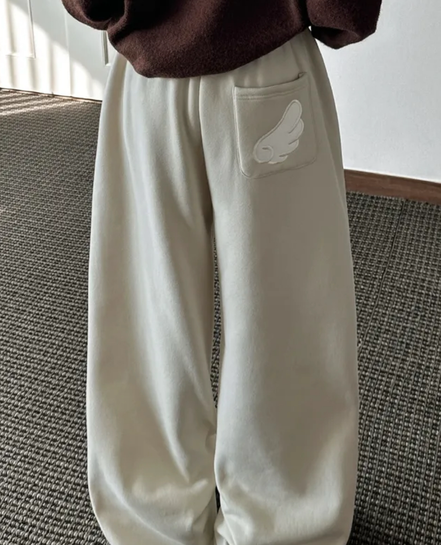 KR ANGEL WING FLEECE PANTS (4 COLORS)