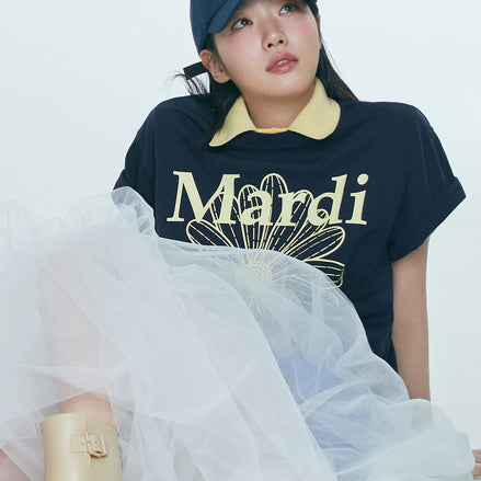 MARDI MERCREDI - TSHIRT FLOWERMARDI (NAVY LEMON)