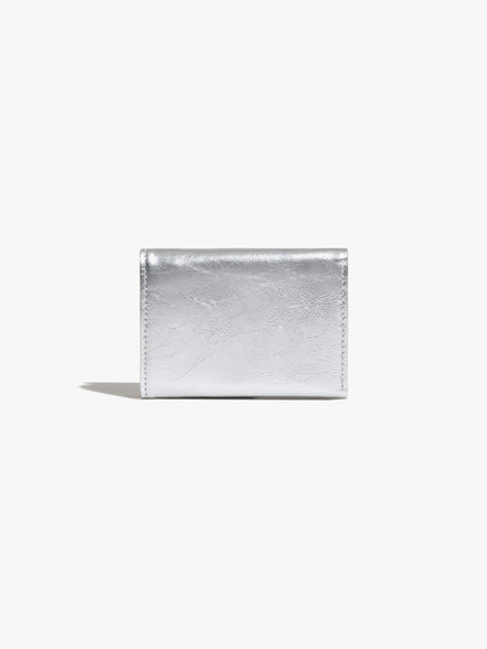 CRINKLE HALFMOON MINI WALLET (SILVER)