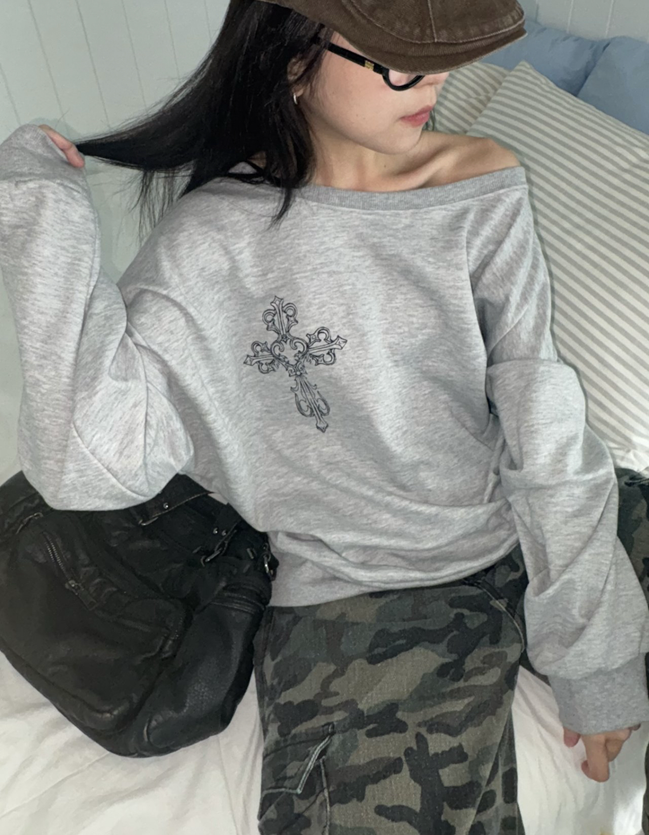 KR SILVER CROSS OFF SHOULDER (3 COLORS)