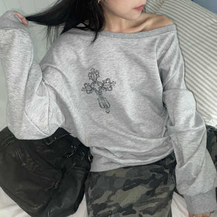 KR SILVER CROSS OFF SHOULDER (3 COLORS)