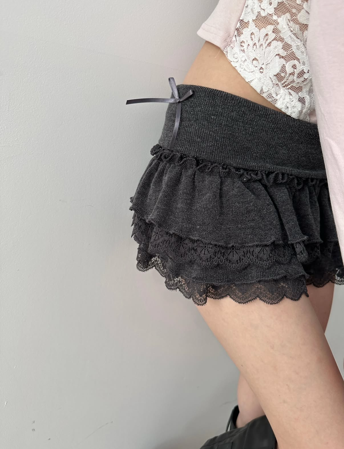 (現貨) KR LITTLE RIBBON MINI CAKE  SKIRT (3 COLORS)