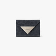 TRIANGLE TRIPLE WALLET (LEOPARD NAVY)