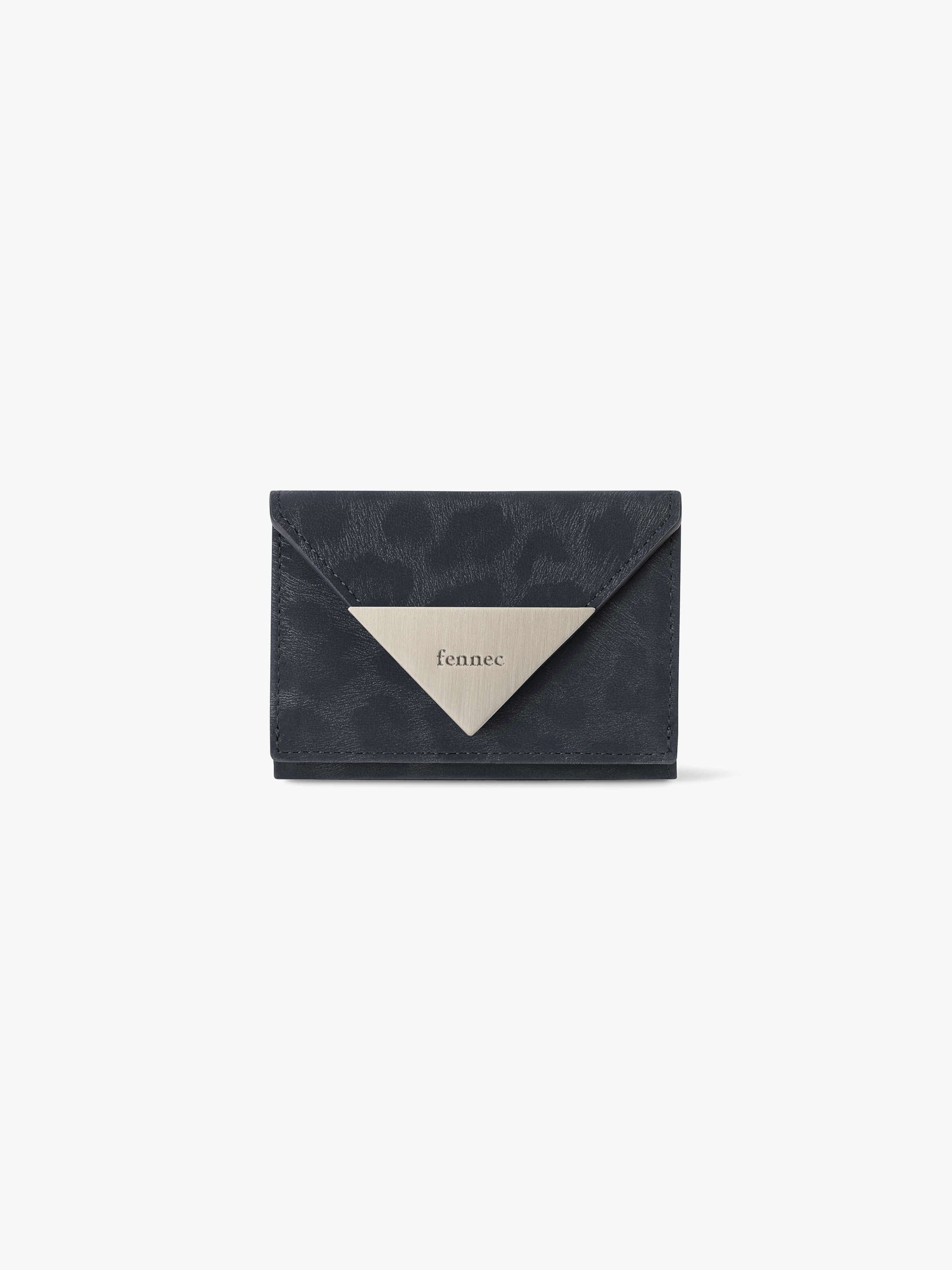 TRIANGLE TRIPLE WALLET (LEOPARD NAVY)