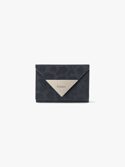 TRIANGLE TRIPLE WALLET (LEOPARD NAVY)