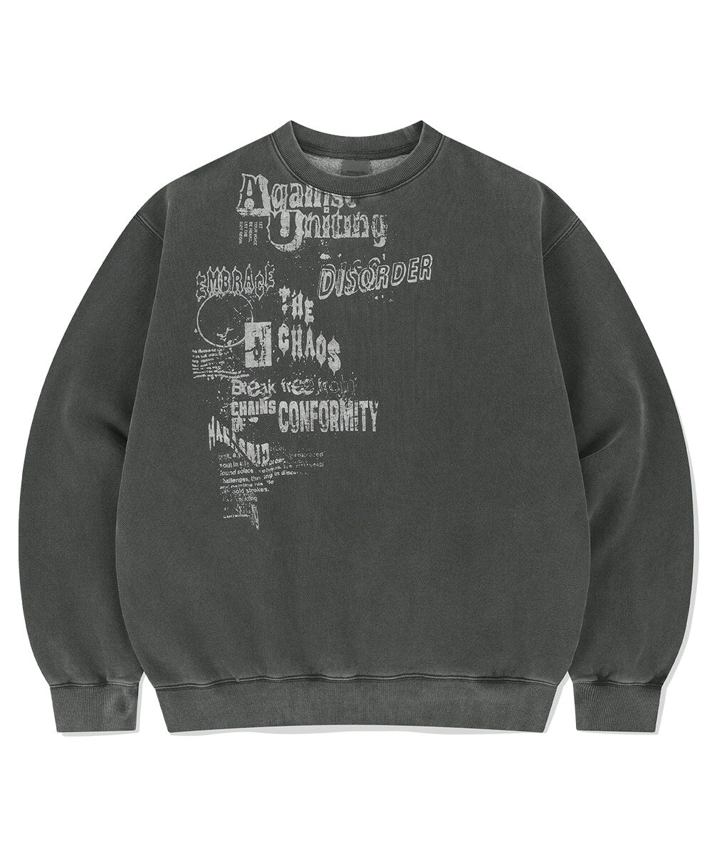 mahagrid - DISORDER PIGMENT SWEATSHIRT (CHARCOAL)