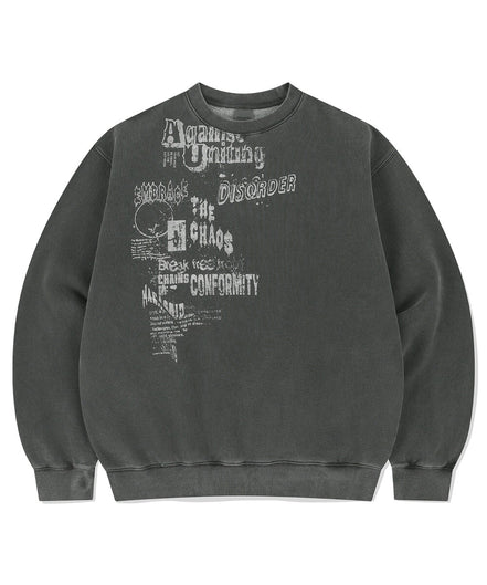 mahagrid - DISORDER PIGMENT SWEATSHIRT (CHARCOAL)