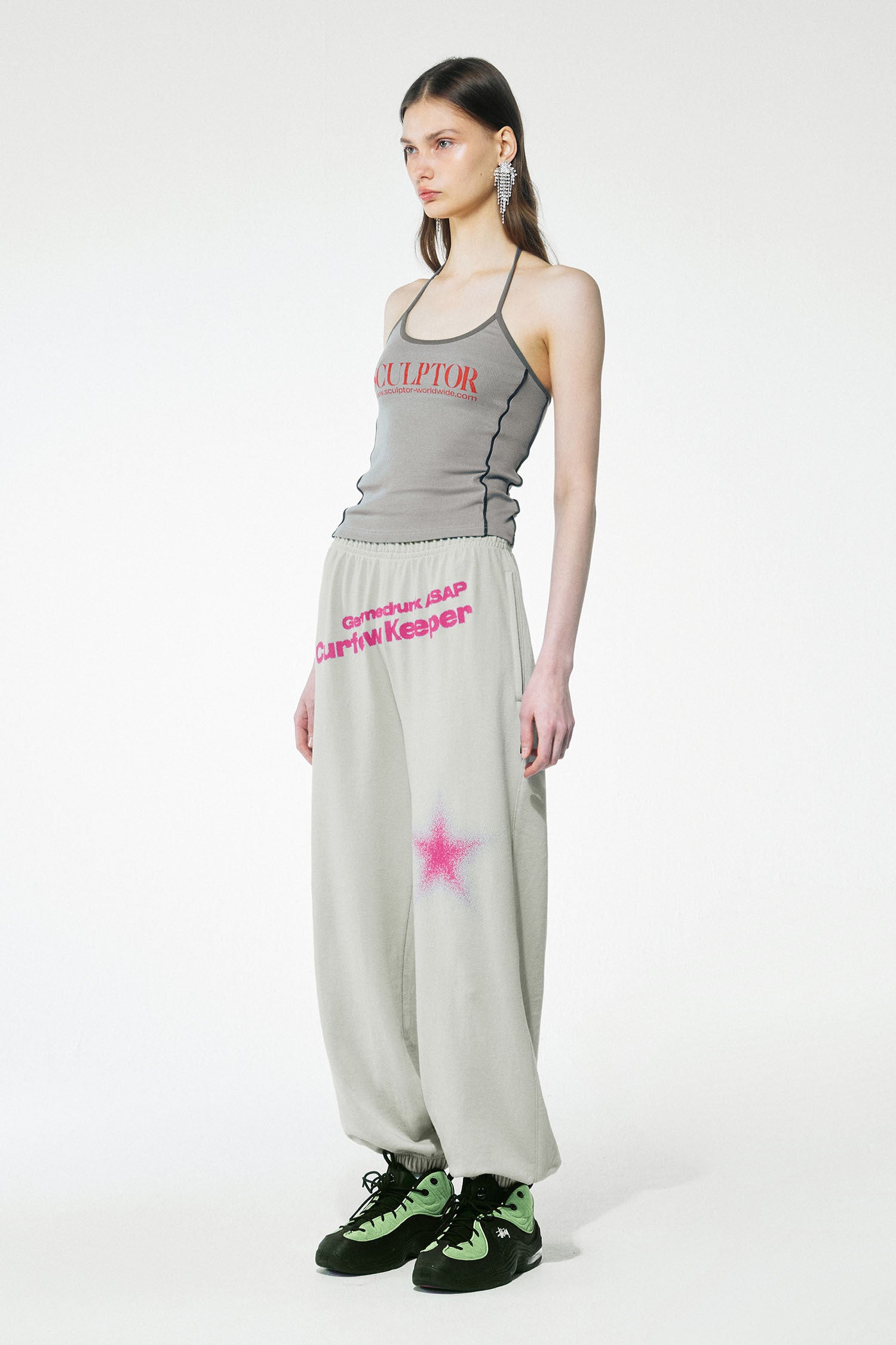 SCULPTOR - Classic Logo Halter Top (Gray)