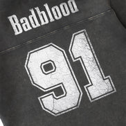 Bad Blood - 91 Crack Print V-Neck T-Shirt (Black)