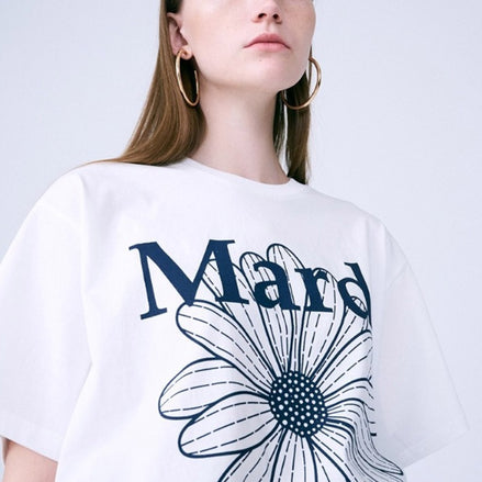 MARDI MERCREDI - TSHIRT FLOWERMARDI｜IVORY NAVY