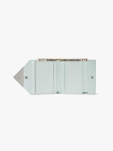 CRINKLE TRIANGLE DOCO WALLET (PALE MINT)