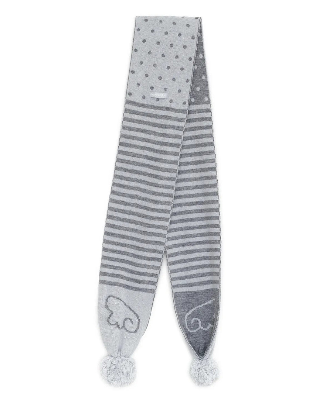 hugyourskin - angel wing striped muffler (grey)