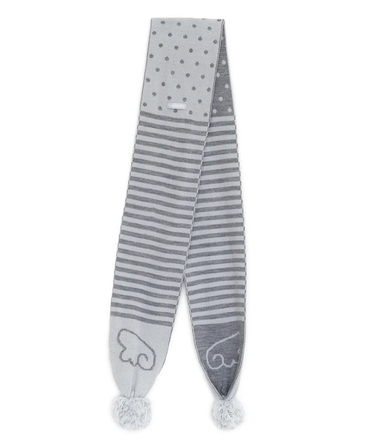 hugyourskin - angel wing striped muffler (grey)