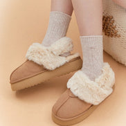 SHOOPEN - SUEDE FLEECE 2WAY PLATFORM SANDAL (5 COLORS)