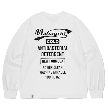 mahagrid - DETERGENT LOGO LS TEE (WHITE)