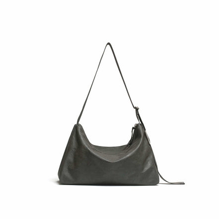 LEATHER HOBO BAG (GREY)