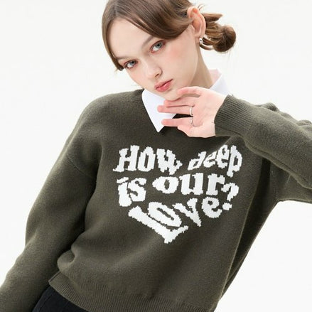 LUV IS TRUE - MV LOVE KNIT(KHAKI)