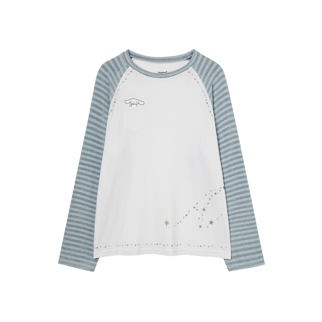 aeae x cinnamoroll - Stripe Knit Sleeve Tee (SKYBLUE)