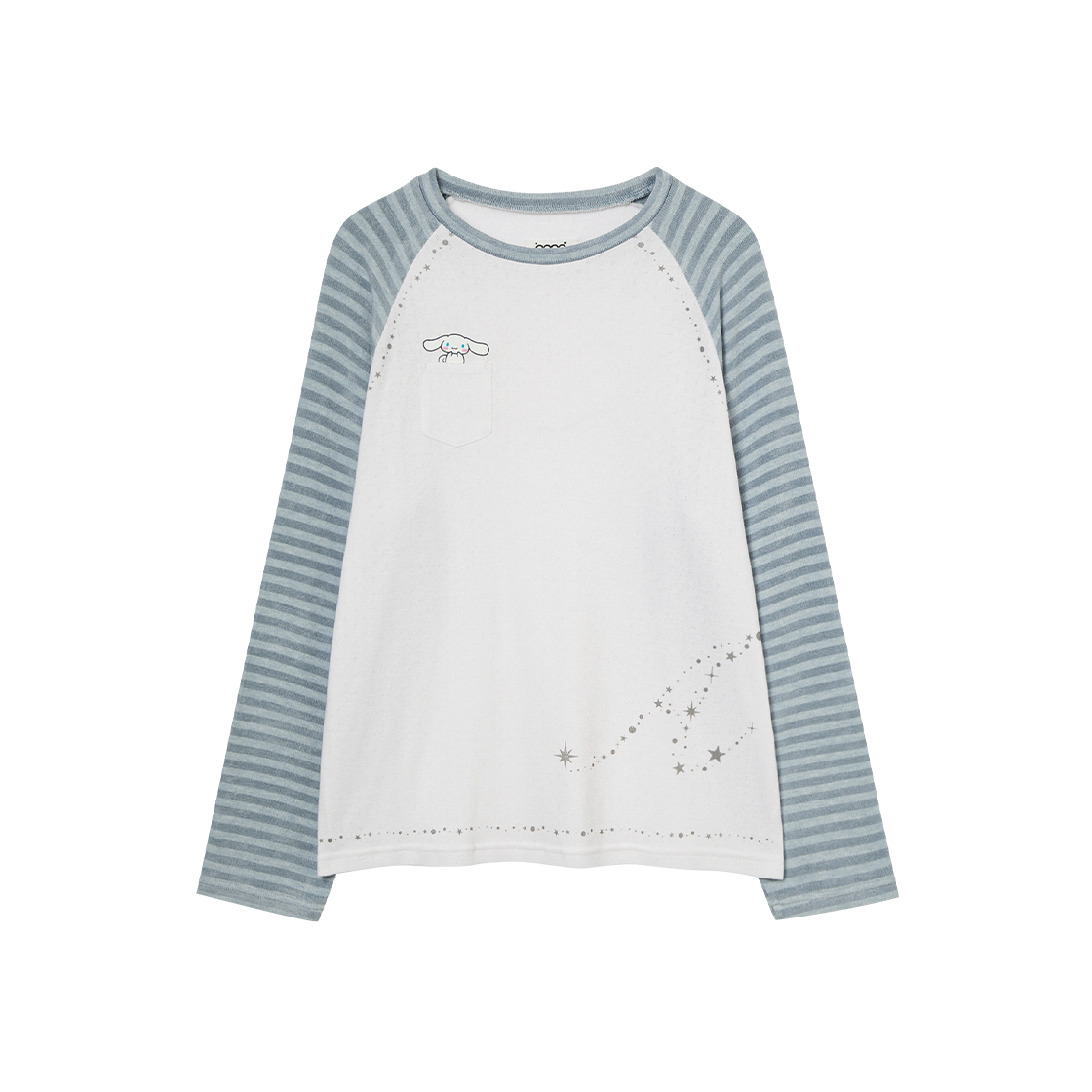 aeae x cinnamoroll - Stripe Knit Sleeve Tee (SKYBLUE)