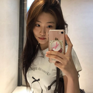 LETTER FROM MOON - Ribbon Letter Slim T-Shirts (White)