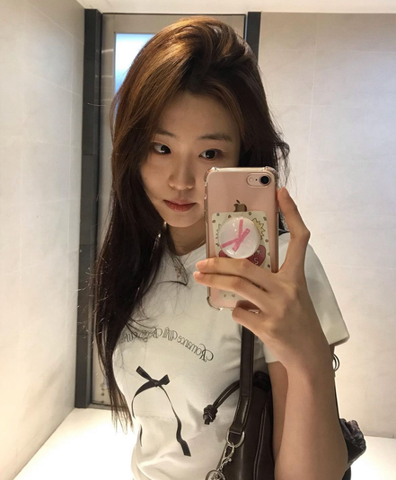 LETTER FROM MOON - Ribbon Letter Slim T-Shirts (White)