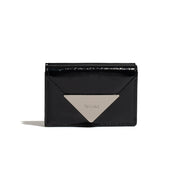 CRINKLE TRIANGLE TRIPLE WALLET (BLACK)