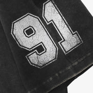 Bad Blood - 91 Crack Print V-Neck T-Shirt (Black)