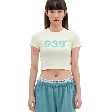 939 LOGO CROP TOP (LEMON)