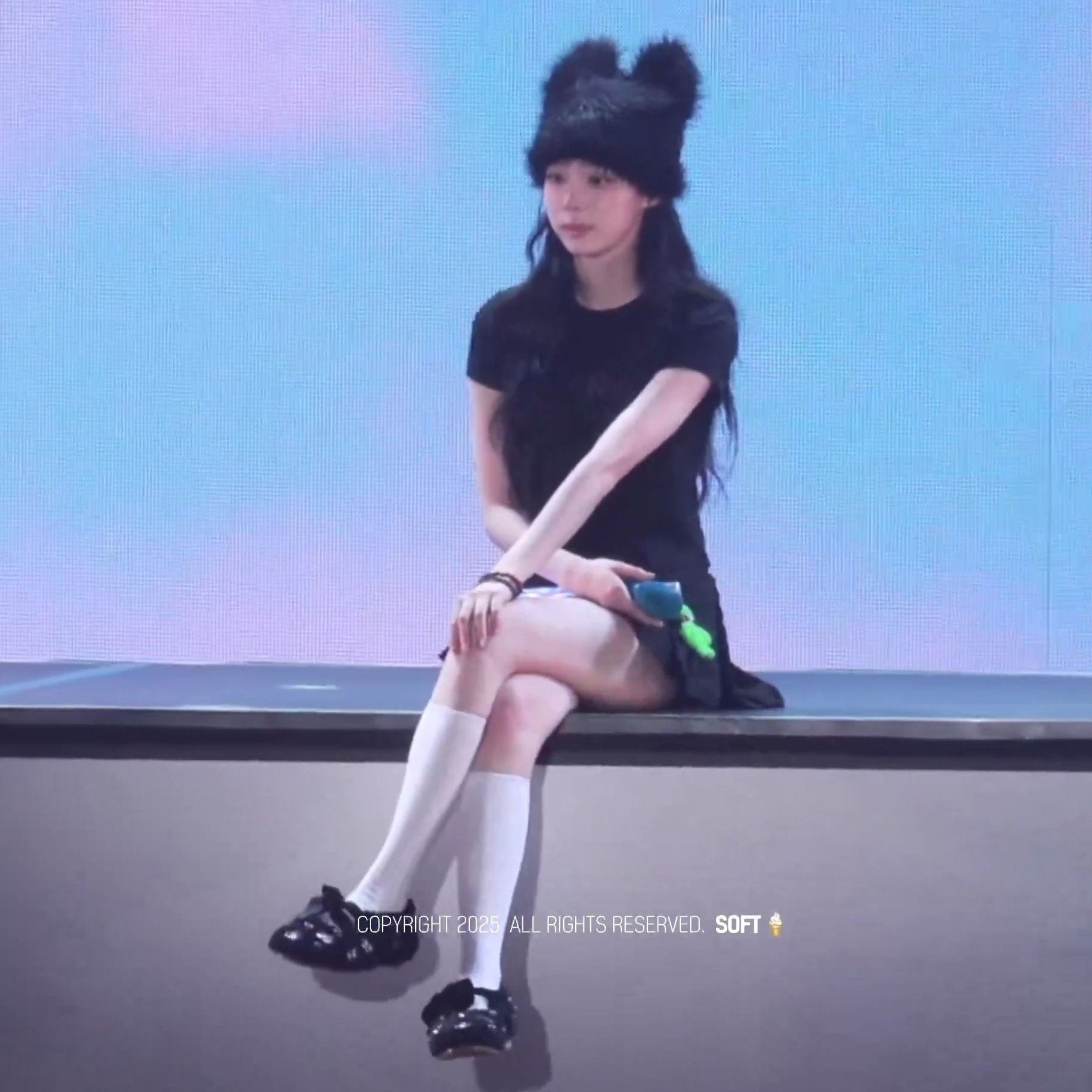 [winter同款] youhee - hairy cat beanie (black)
