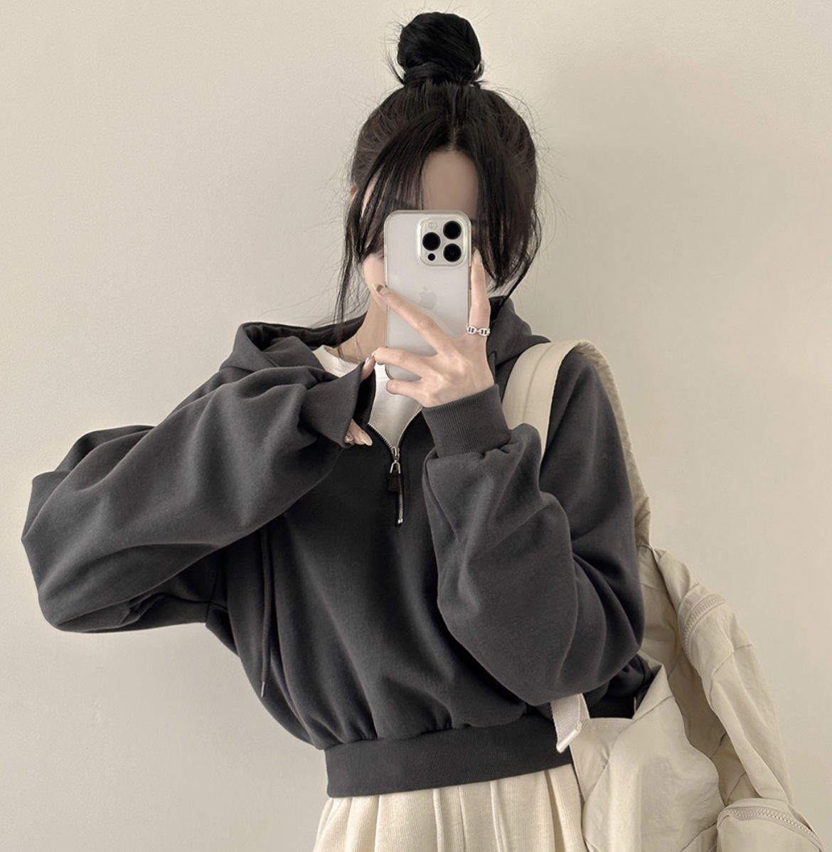 KR CROP HOOD SWAETSHIRT (5 COLORS)