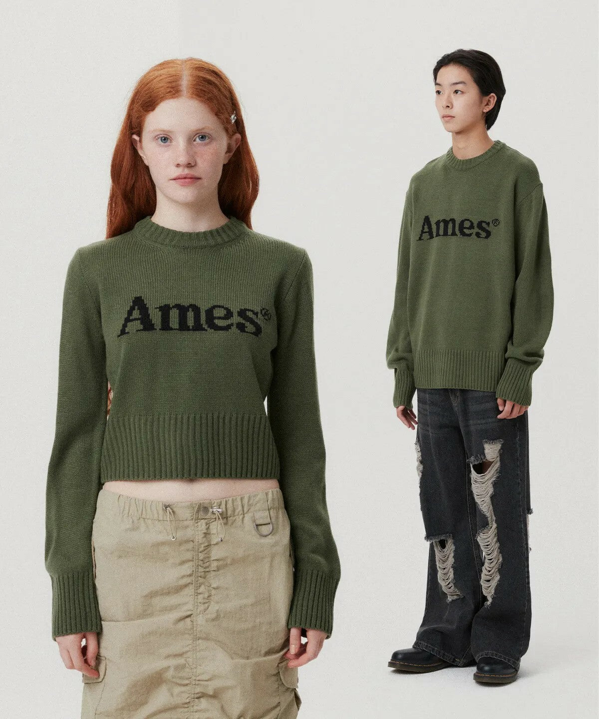 [UNISEX] AMES - BASIC PULLOVER KNIT (KHAKI)