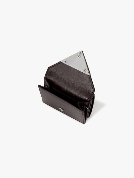 CRINKLE TRIANGLE TRIPLE WALLET (ESPRESSO)