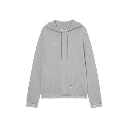 aeae x cinnamoroll - Layered Sleeve Hoodie (Light Grey)