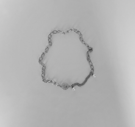 (yeji同款) OFUSE - pearl drop choker (rose)