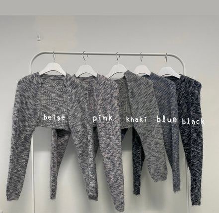 KR MIXED CROP CARDIGAN (5 COLORS)