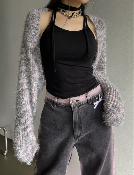 KR MIXED CROP CARDIGAN (5 COLORS)
