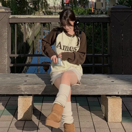 [UNISEX] AMES - BASIC RAGLAN PULLOVER KNIT (BROWN)