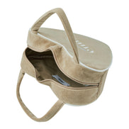 EMIS - VELOUR HEART TOTE BAG-BEIGE