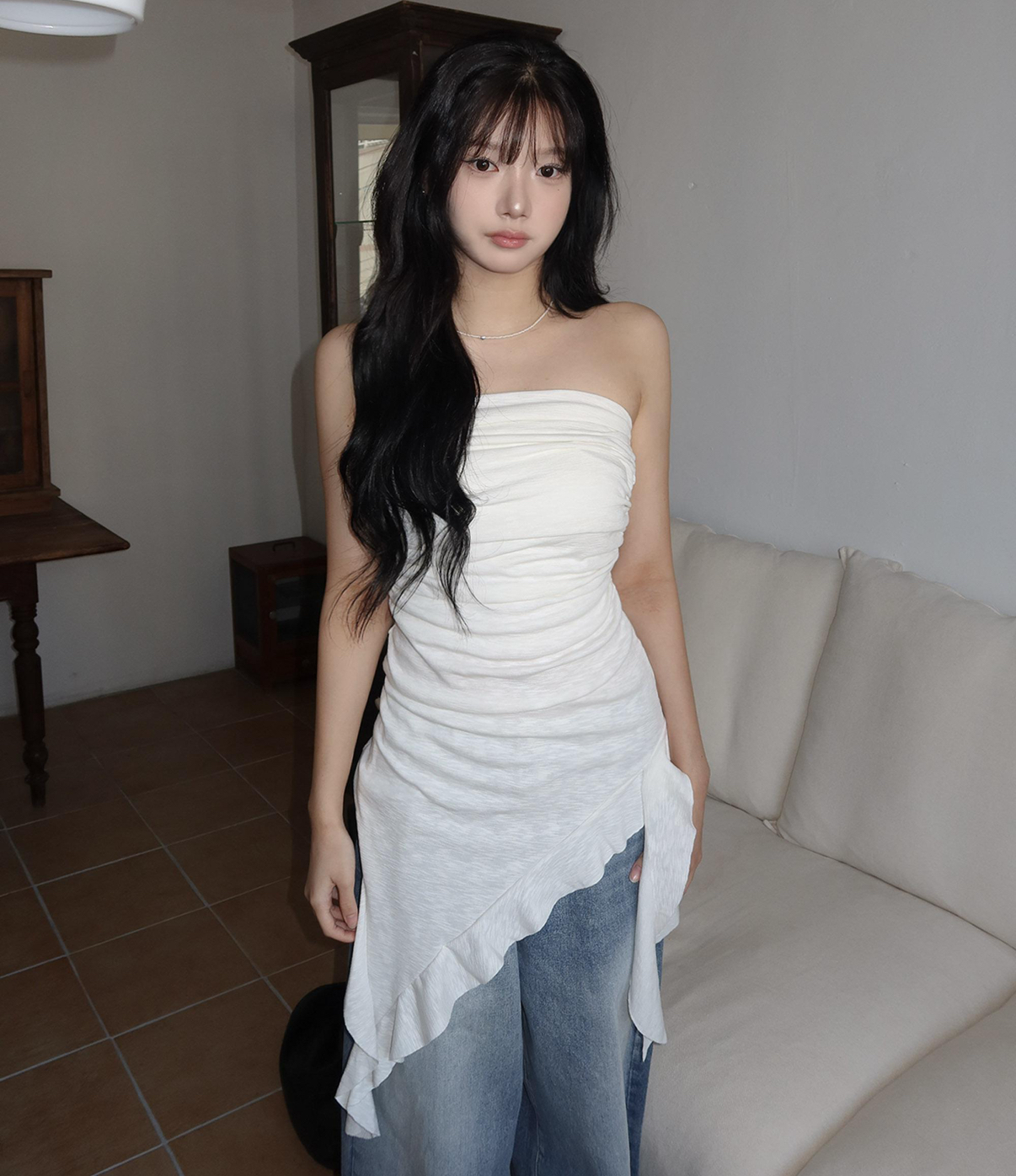 KR RUFFLE WINGS TUBE TOP (4 COLORS)